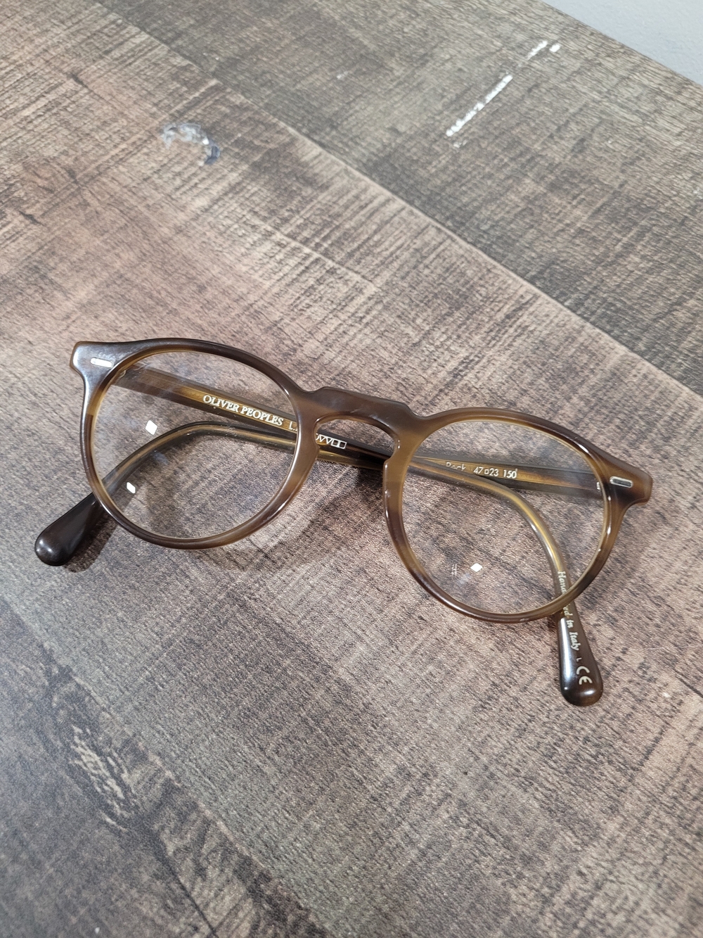 Oliver Peoples Brown Round Acetate Eyeglasses